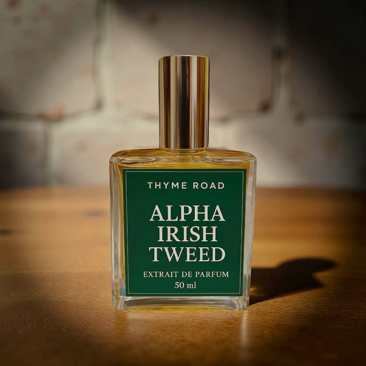 🌿 Introducing Alpha Irish Tweed by Thyme Road 🌿✨ Extrait de Parfum for the alpha man